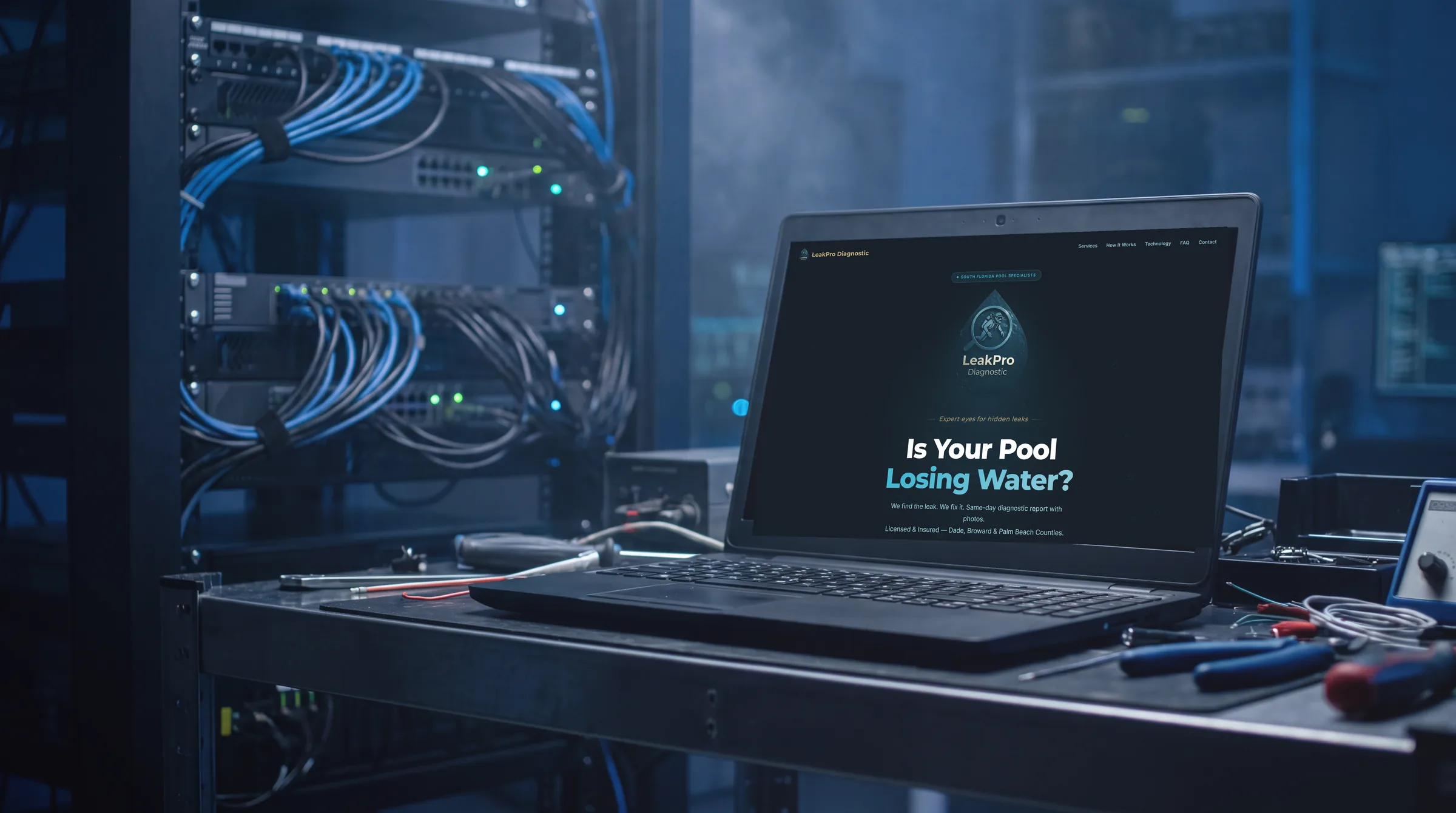 La web de LeakPro Diagnostic abierta en un portátil
